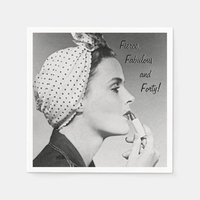 Fierce, Fabulous and Forty! Paper Napkins (Front)