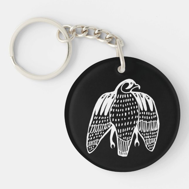 Fierce Falcon black white Keychain (Front)
