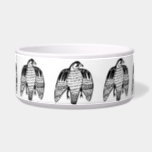 Fierce Falcon black white Pet Water or Food Bowl<br><div class="desc">Fierce falcons adorn this food or water bowl for your pet! Add your dog's name or leave it off! Check my shop for more designs!</div>