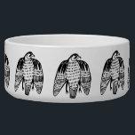 Fierce Falcon black white Pet Water or Food Bowl<br><div class="desc">Fierce falcons adorn this food or water bowl for your pet! Add your dog's name or leave it off! Check my shop for more designs!</div>
