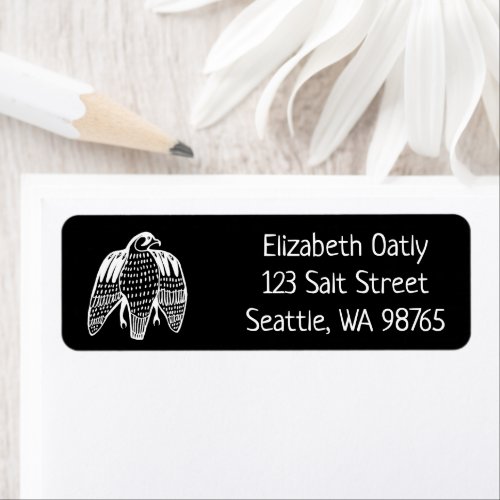 Fierce Falcon Hawk Drawing CUSTOM Mailing Address  Label