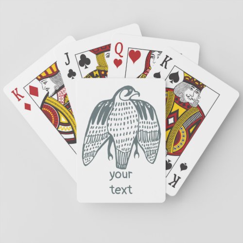 Fierce Falcon Illustrated Peregrine Playing Cards