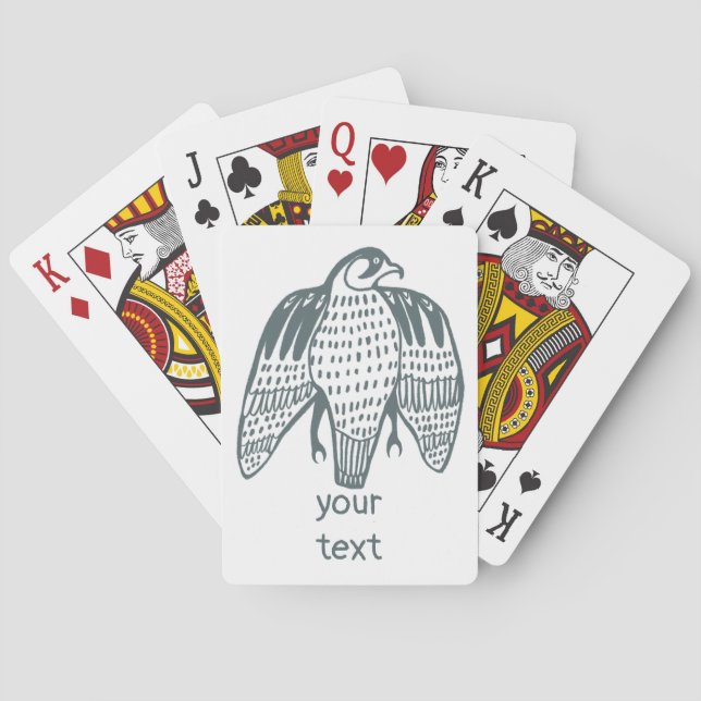 Fierce Falcon Illustrated Peregrine Poker Cards (Back)