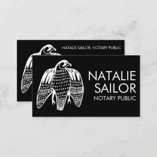 FIERCE FALCON Unique Modern Logo Notary Public Business Card
