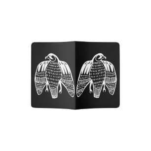 Fierce Falcon white on black Passport Holder