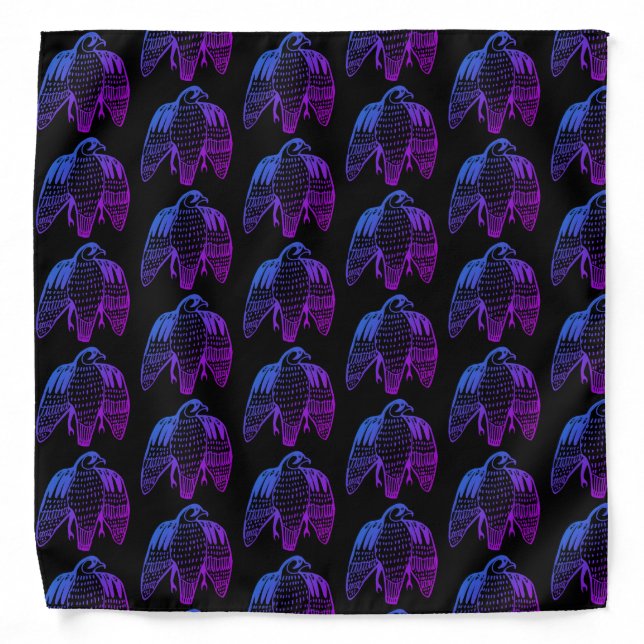 Fierce Falcons Purple on Black Bandana (Front)