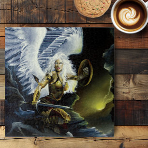 Fierce Fantasy Warrior Angel Sword Jigsaw Puzzle