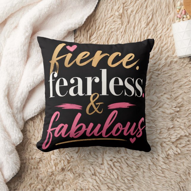 Fierce Fearless and Fabulous  Throw Pillow (Blanket)