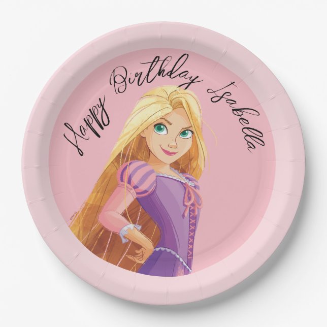 Fierce & Fearless Rapunzel Paper Plates (Front)