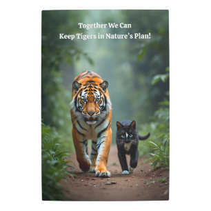 Fierce Feline Friends on the Prowl Metal Print