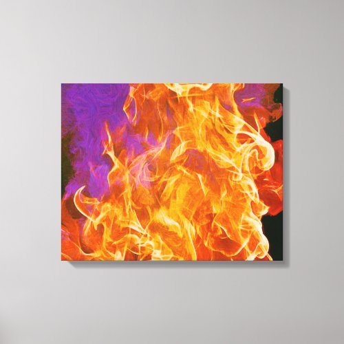 Fierce Fire Flames Abstract Canvas Art Print