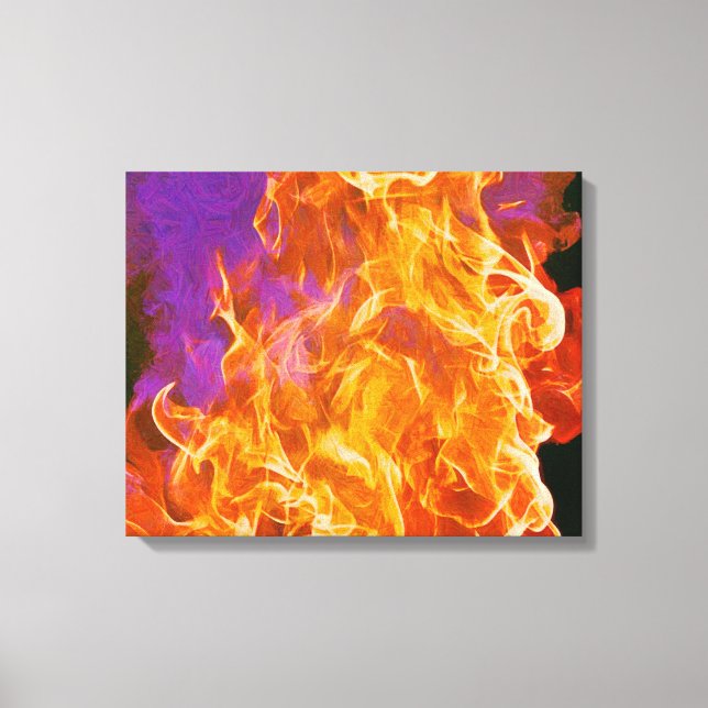 Fierce Fire Flames Abstract Canvas Art Print (Front)