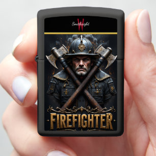 Fierce Fireman Axe Cross Dark Helmet Zippo Lighter