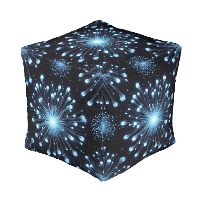 Fierce Fireworks  Pouf (Angled Front)