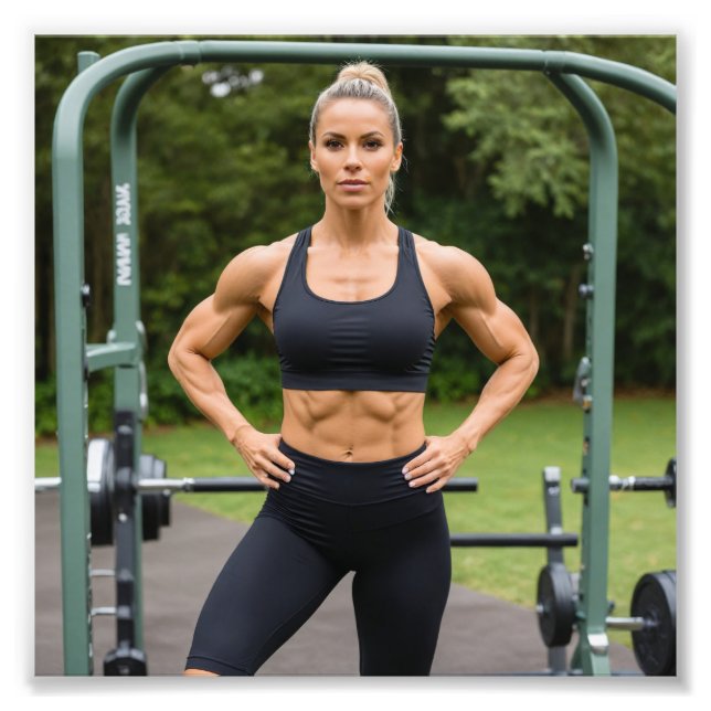 Fierce Fitness Queen Strong Physique Outdoor Gym Photo Print (Front)