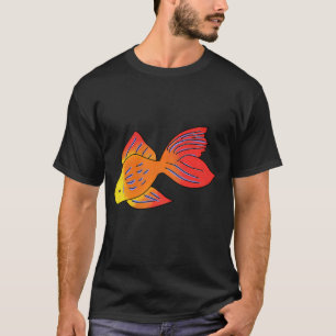 Fierce Flame Goldfish Red Orange Yellow Blue T-Shirt
