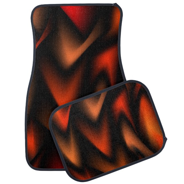 Fierce Flames Abstract Car Floor Mat (Set)