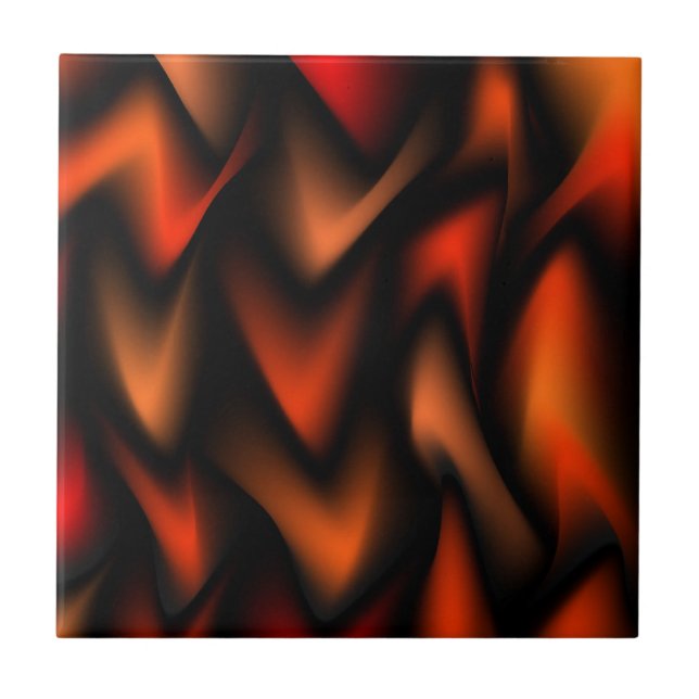 Fierce Flames Abstract Ceramic Tile (Front)