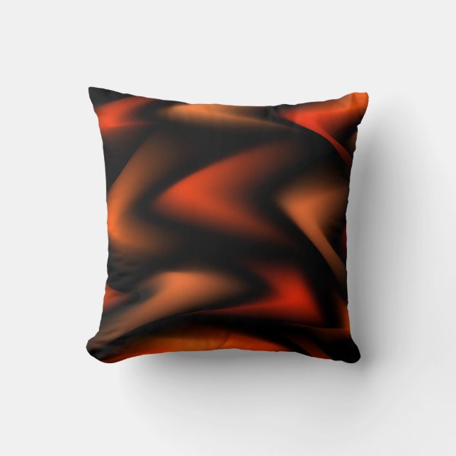 Fierce Flames Abstract Throw Pillow (Front)
