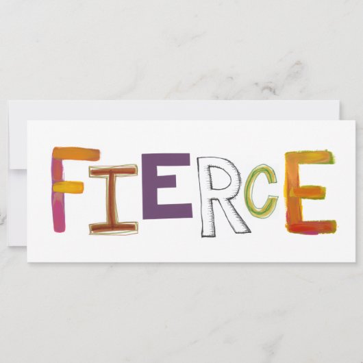 Fierce fun colorful art words strong bold brave (Front)