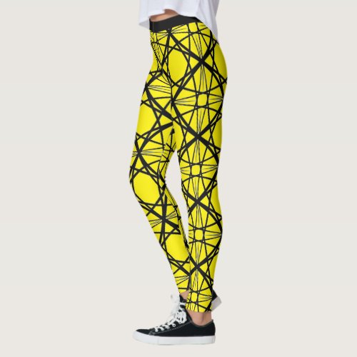 Fierce  Fun Yellow Cage Design Womens Leggings