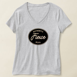 Fierce Gift, Women's V-Neck T-Shirt, gray T-Shirt