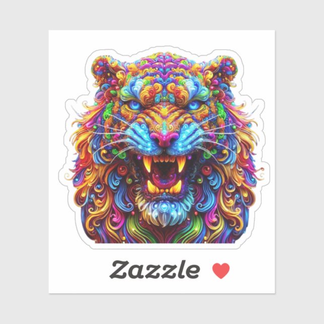 Fierce Glowing Tiger Sticker (Sheet)
