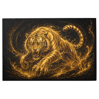 Fierce Golden Tiger Strength and Protection Decor