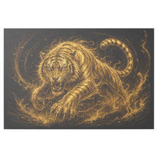 Fierce Golden Tiger Strength and Protection Decor