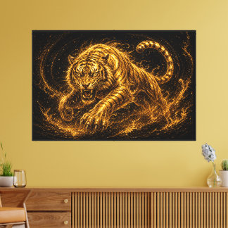 Fierce Golden Tiger Strength and Protection Decor