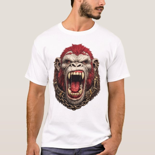 Fierce Gorilla Head T-Shirt – Strong Animal Design (Front)
