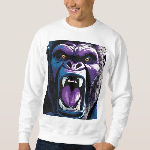 Fierce Gorilla Yelling T_Shirt  Vibrant  Sweatshirt