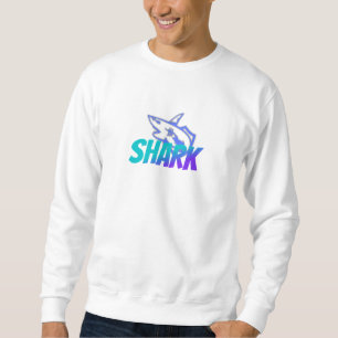 Fierce Gradient Shark Logo   Bold Ocean Sweatshirt