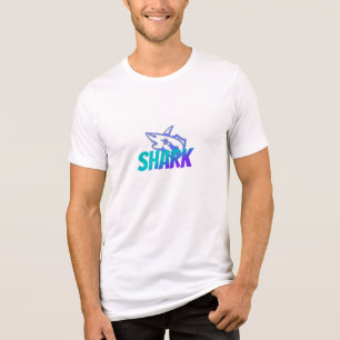 Fierce Gradient Shark Logo Bold Ocean Vibes Tri-Blend Shirt