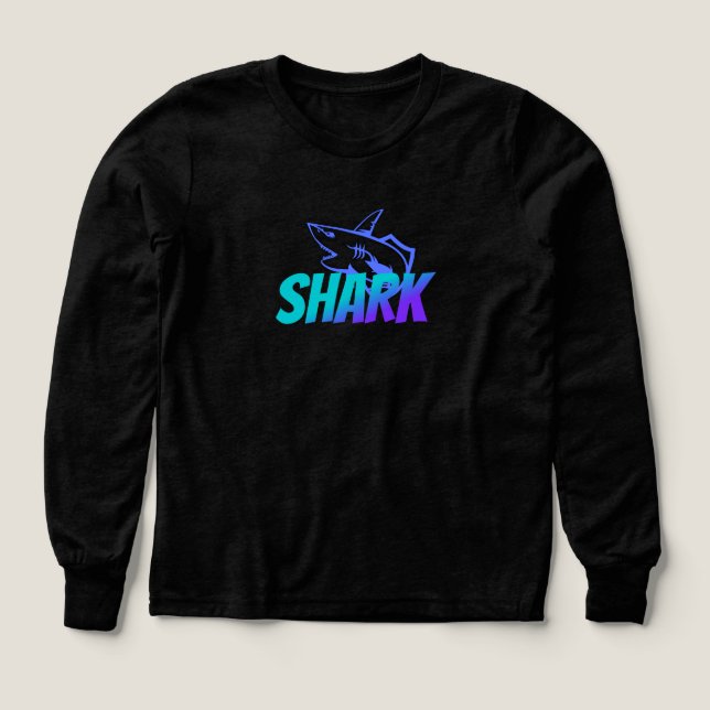 Fierce Gradient Shark Logo | Bold Ocean Vibes Tri-Blend Shirts (Design Front)