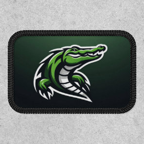 Fierce Green Alligator Mascot Embroidered Patch