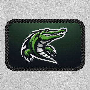 Fierce Green Alligator Mascot Embroidered Patch