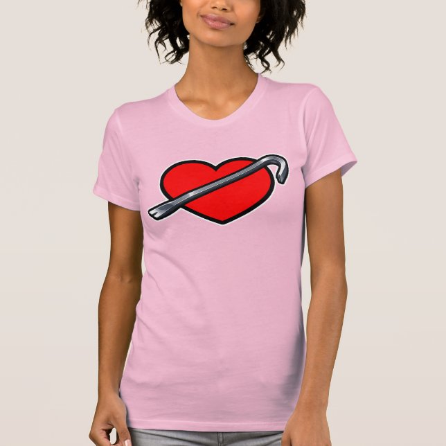 Fierce Heartbreaker Anime Hearts Crowbar Design T-Shirt (Front)