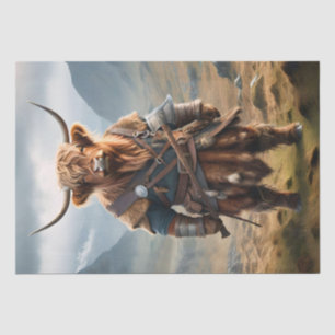 Fierce Highland Warrior: The Courageous Cow Viking Tissue Paper