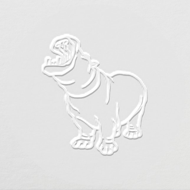 Fierce Hippopotamus #2 Line Art Image Only No Text Embosser (Design)
