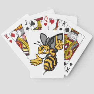 Fierce Hornet Mascot Angry Yellow Poker Cards