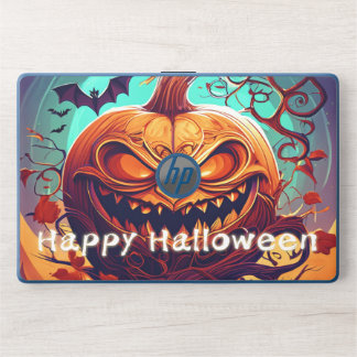 Fierce Jack-o-Lantern Bat Halloween Art HP Laptop Skin