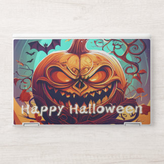 Fierce Jack-o-Lantern Bat Halloween Art HP Laptop Skin