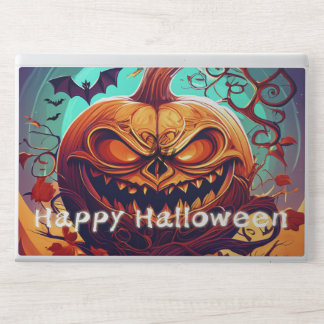 Fierce Jack-o-Lantern Bat Halloween Art HP Laptop Skin