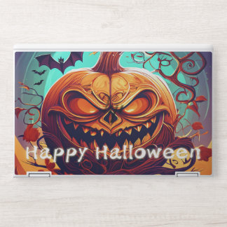Fierce Jack-o-Lantern Bat Halloween Art HP Laptop Skin