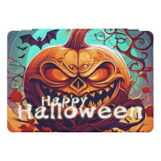 Fierce Jack-o-Lantern Bat Halloween Art iPad Pro Cover