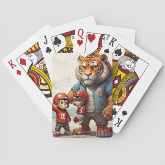 Fierce Jungle Football Monkey Tiger Rivalry Poker Cards