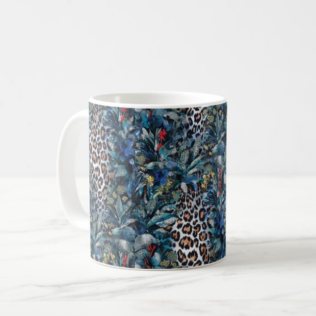 Fierce Jungle Leopard Coffee Mug (Front Left)