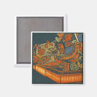 Fierce Kabuki Warriors – Japanese Woodblock Spirit Magnet