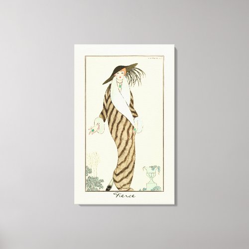 Fierce Lady Vintage Art Deco Fashion Plate Canvas Print